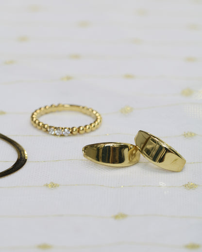 18k Yellow Gold Bold Hoop Earrings, Pair