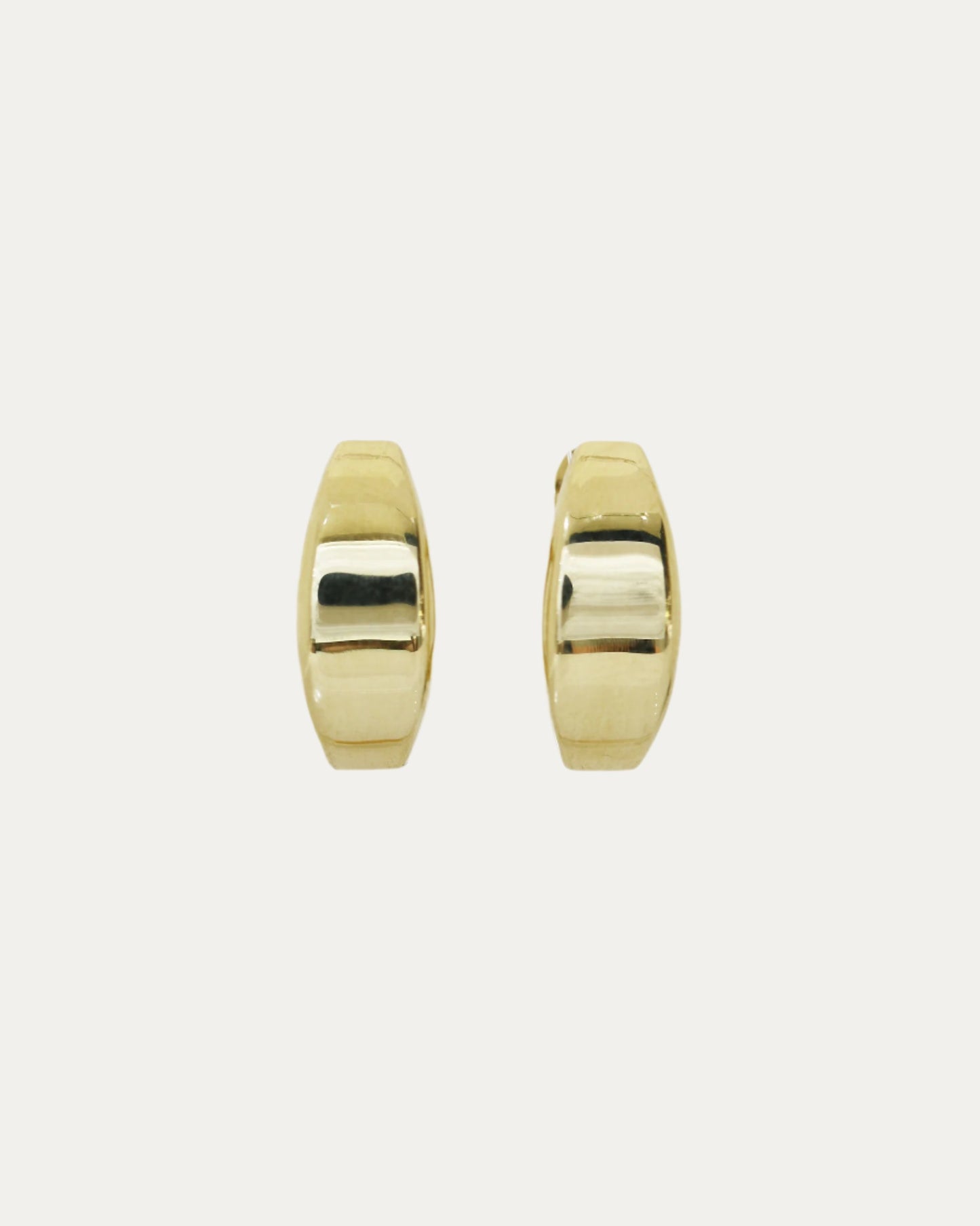 18k Yellow Gold Bold Hoop Earrings, Pair