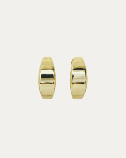 18k Yellow Gold Bold Hoop Earrings, Pair