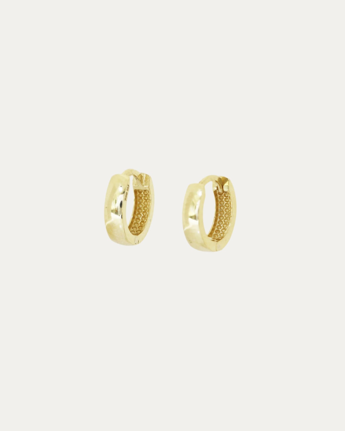 18k Yellow Gold Chic Classic Huggie Earrings, Pair