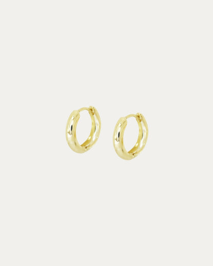18k Yellow Gold Petite Classic Huggie Earrings, Pair