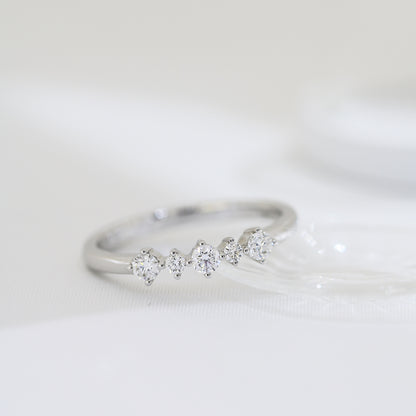 18k白金五顆鑽石排戒 18k White Gold 5-stone Diamond Ring