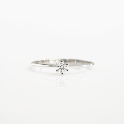 18k白金10份鑽石戒指 18k White Gold 0.10ct Diamond Beaded Ring