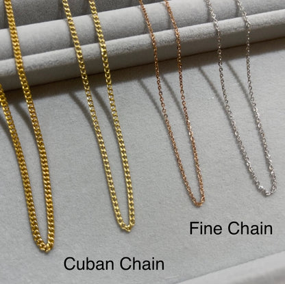 18k Gold Diamond Nameplate Chain Necklace (White/Rose/Yellow Gold)