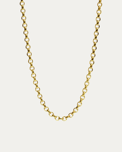 18k Yellow Gold 2.5mm Belcher Chain Necklace