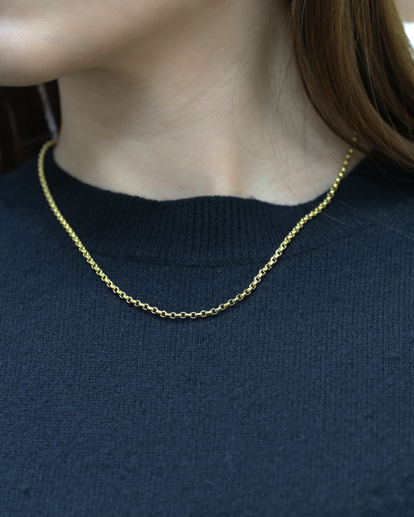 18k Yellow Gold 2.5mm Belcher Chain Necklace