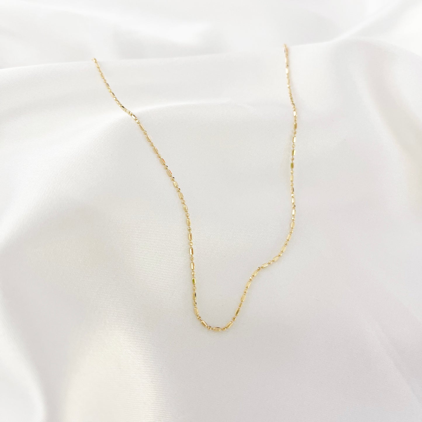 18k黃金迷你筒裝頸鏈 18k Yellow Gold Adjustable Necklace