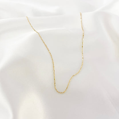 18k黃金迷你筒裝頸鏈 18k Yellow Gold Adjustable Necklace
