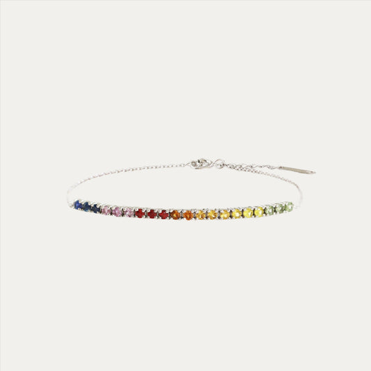 18k White Gold 0.80ct Rainbow Sapphire Bracelet