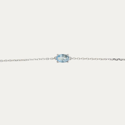 Solitaire Oval Aquamarine Bracelet