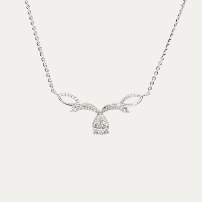18k White Gold Angel Wings Diamond Necklace