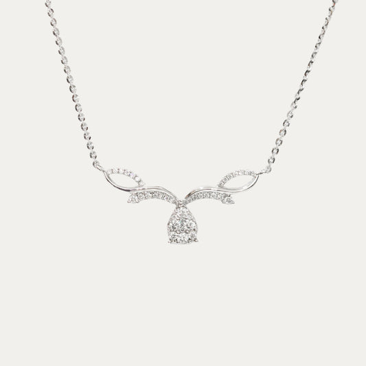 18k White Gold Angel Wings Diamond Necklace