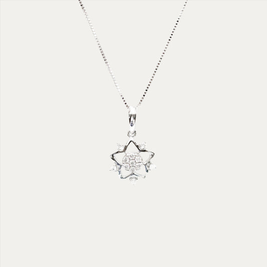 18k白金星星鑽石頸鍊 18k White Gold Star Diamond Necklace