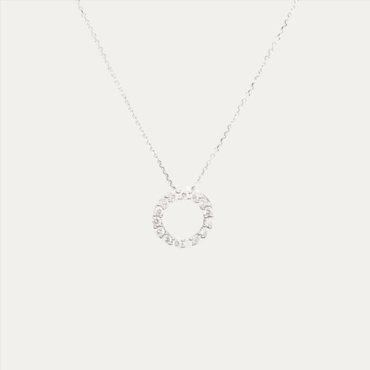 18k白金圓圈鑽石頸鍊 18k White Gold Circle Diamond Necklace