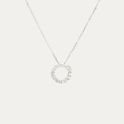 18k White Gold Circle Diamond Necklace