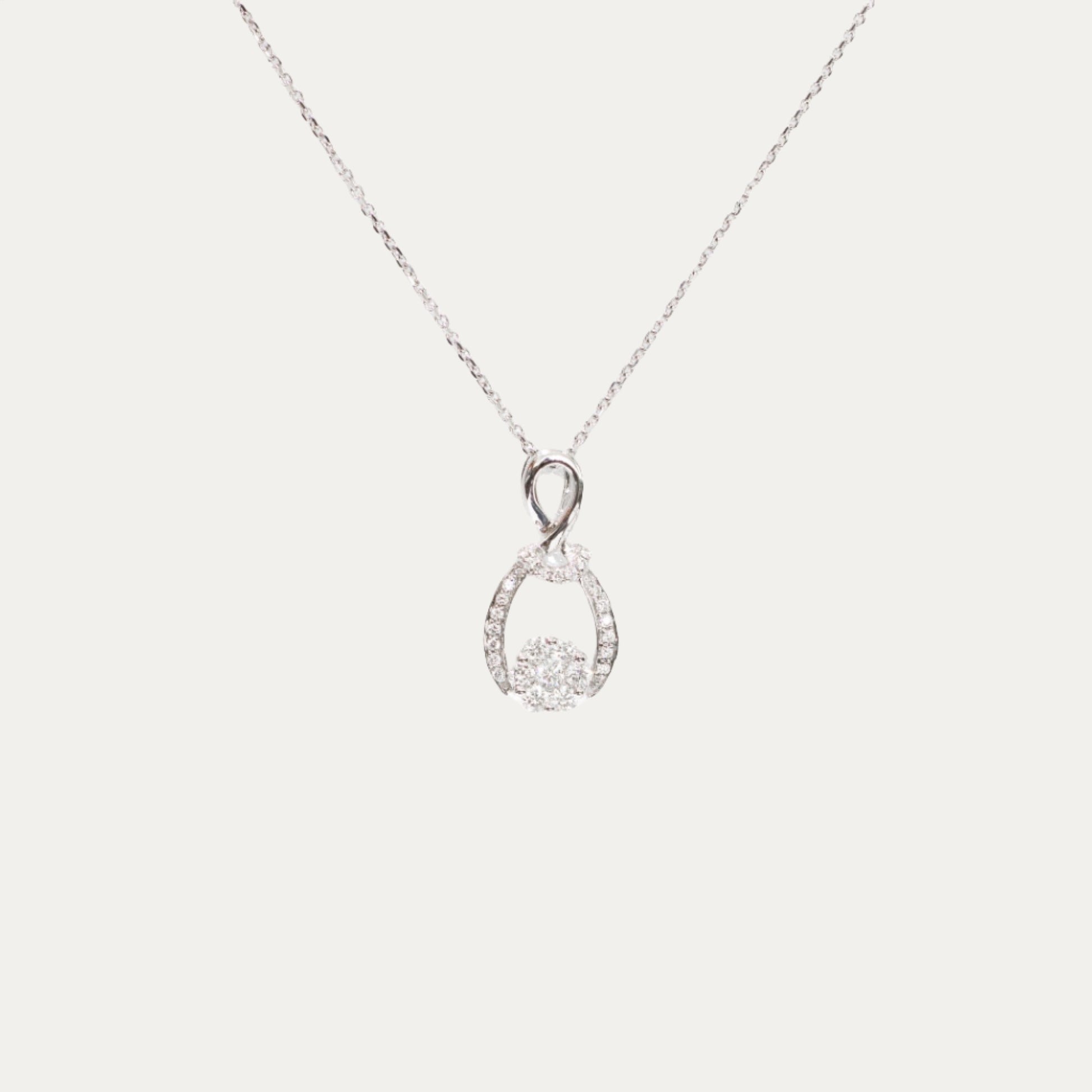 18k White Gold 0.22ct Diamond Necklace 18k白金鑽石頸鏈