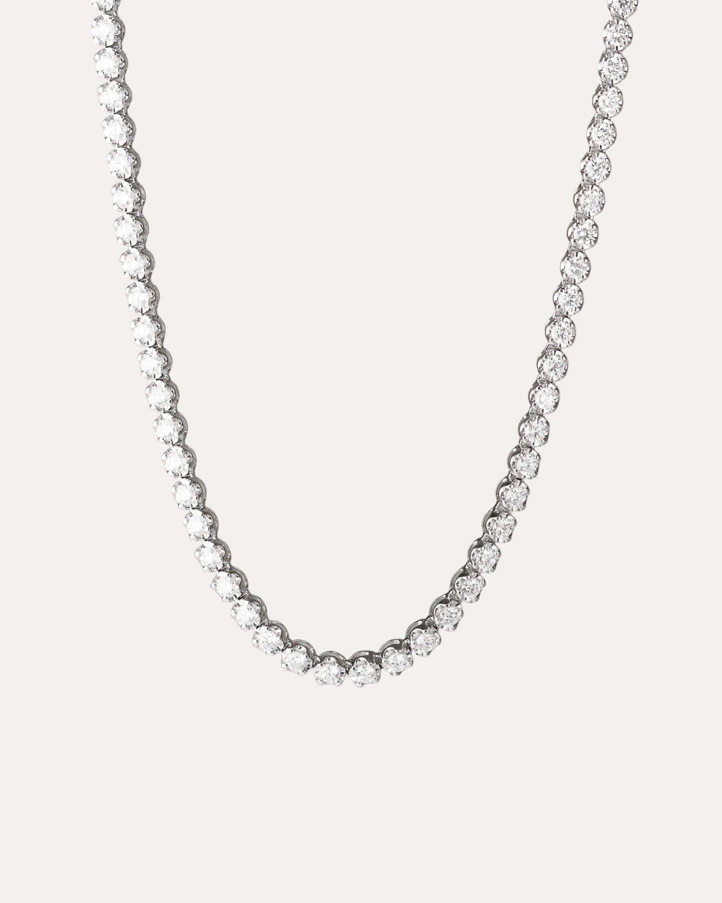 18k全圈金鑽石網球頸鍊 18k Gold Full Eternity 3.45ct Diamond Tennis Necklace