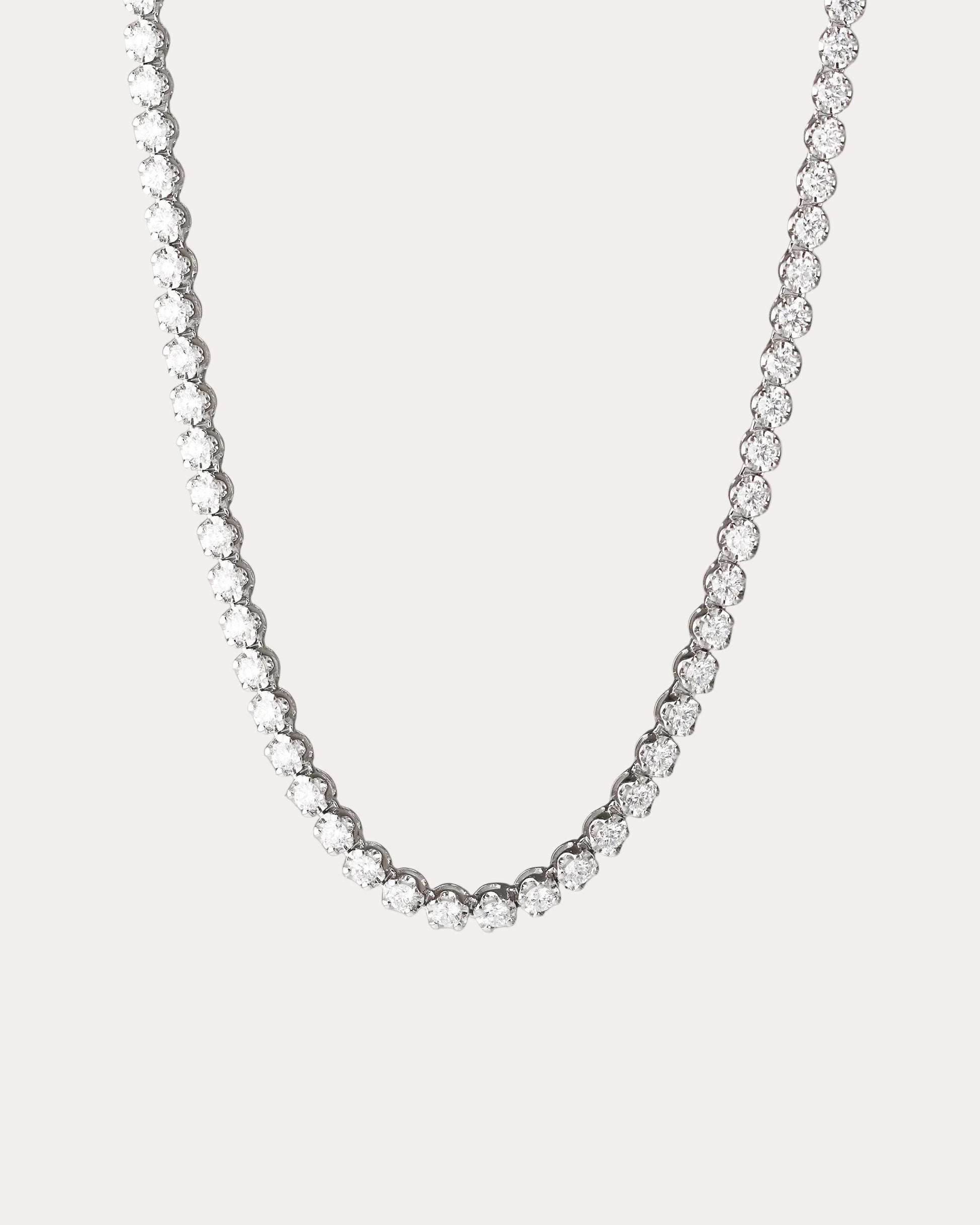 18k全圈金鑽石網球頸鍊 18k Gold Full Eternity 3.45ct Diamond Tennis Necklace