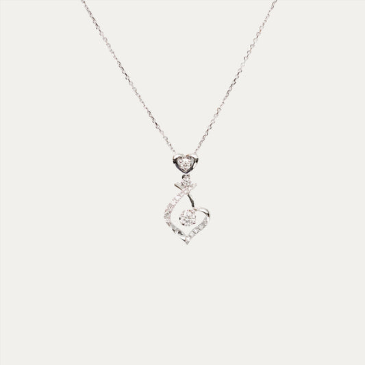 18k白金鑽石頸鍊 18k White Gold Heart Diamond Necklace