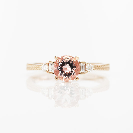 18k Rose Gold Pink Morganite Diamond Ring 18k玫瑰金粉紅摩根石鑽石戒指