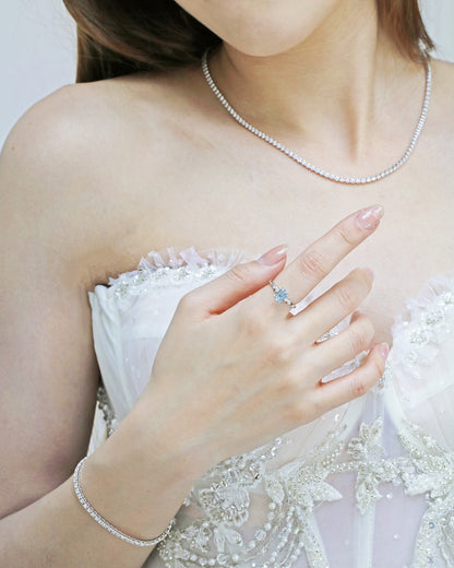 18k全圈金鑽石網球頸鍊 18k Gold Full Eternity 3.45ct Diamond Tennis Necklace