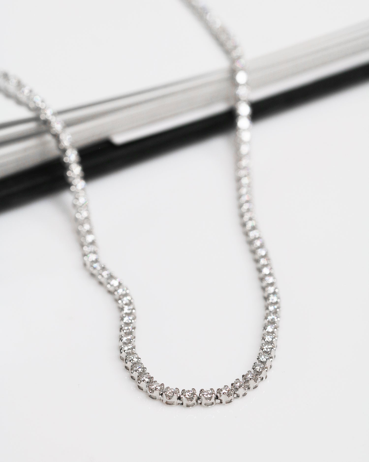 18k全圈金鑽石網球頸鍊 18k Gold Full Eternity 3.45ct Diamond Tennis Necklace