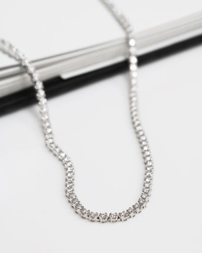 18k全圈金鑽石網球頸鍊 18k Gold Full Eternity 3.45ct Diamond Tennis Necklace