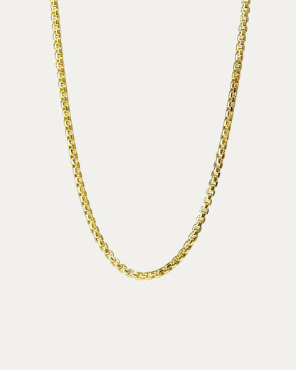 18k黃金圓身盒仔鍊 18k Yellow Gold Bold Round Box Chain Necklace
