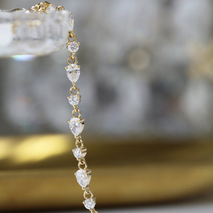 Valeris 2ct Pear and Round Diamond Bracelet (White/Rose/Yellow Gold)