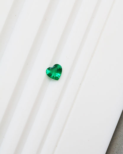 Verdant Green Emerald Heart 0.31ct with Certificate