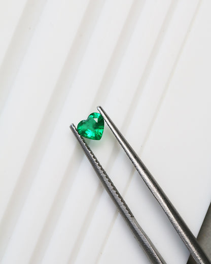 Verdant Green Emerald Heart 0.31ct with Certificate