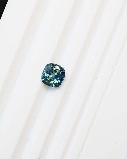 Unheated Teal Sapphire Cushion 1.63ct with Certificate