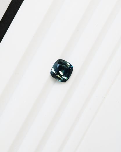 Unheated Teal Sapphire Cushion 1.43ct with Certificate