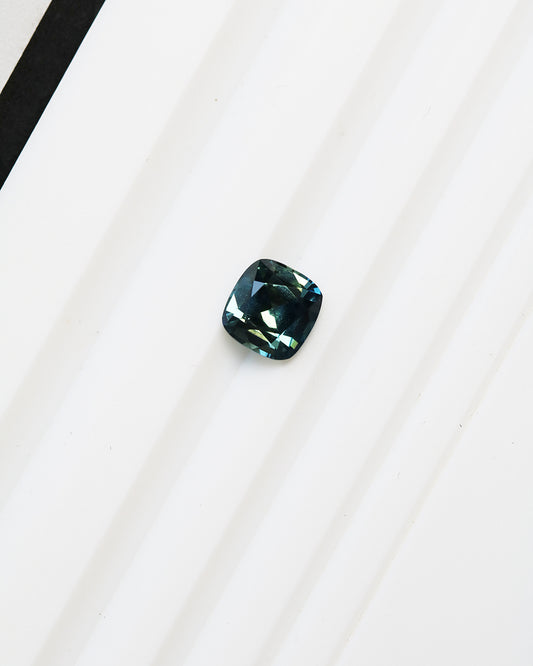 Unheated Teal Sapphire Cushion 1.43ct with Certificate