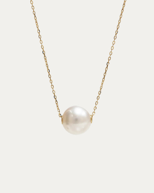 18k Yellow Gold 8mm Akoya Pearl Necklace