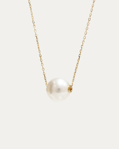18k Yellow Gold 8mm Japanese Akoya Pearl Necklace