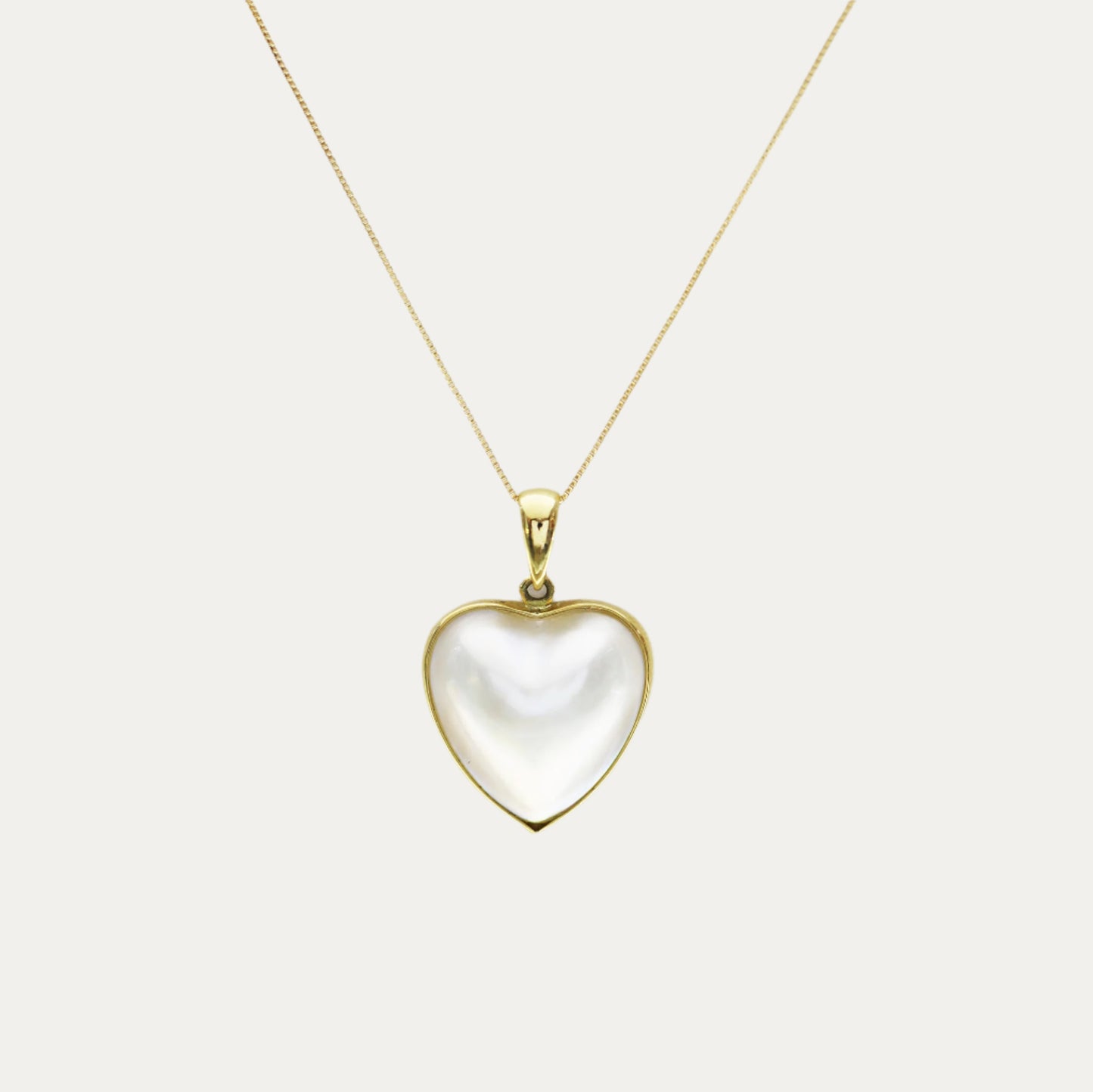 18k Yellow Gold Heart-shaped Mabe Pearl Necklace