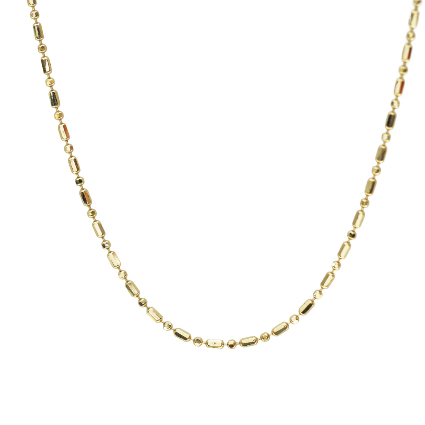 18k Gold Tube Adjustable Necklace (White/Yellow Gold)
