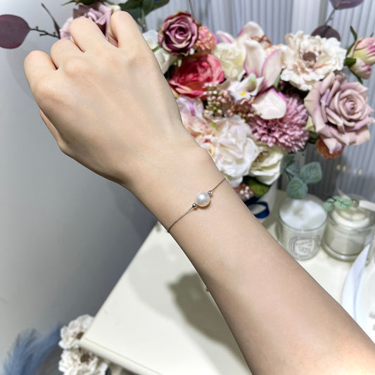 18k白金日本8.5mm Akoya手鏈 18k White Gold 8.5mm Akoya Bracelet