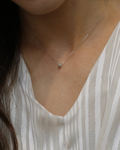 Platinum/18k Yellow Gold Mini Diamond Roll Necklace