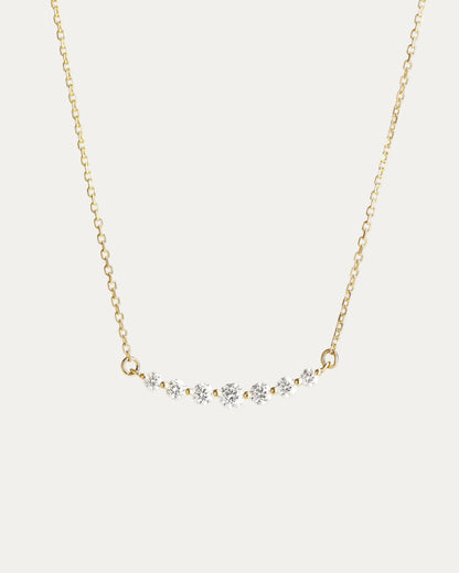 18k Gold Graduated Diamond Smile Necklace (White/Rose/Yellow Gold)