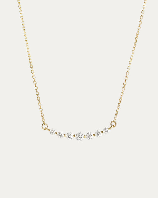 18k Gold Graduated Diamond Smile Necklace (White/Rose/Yellow Gold)