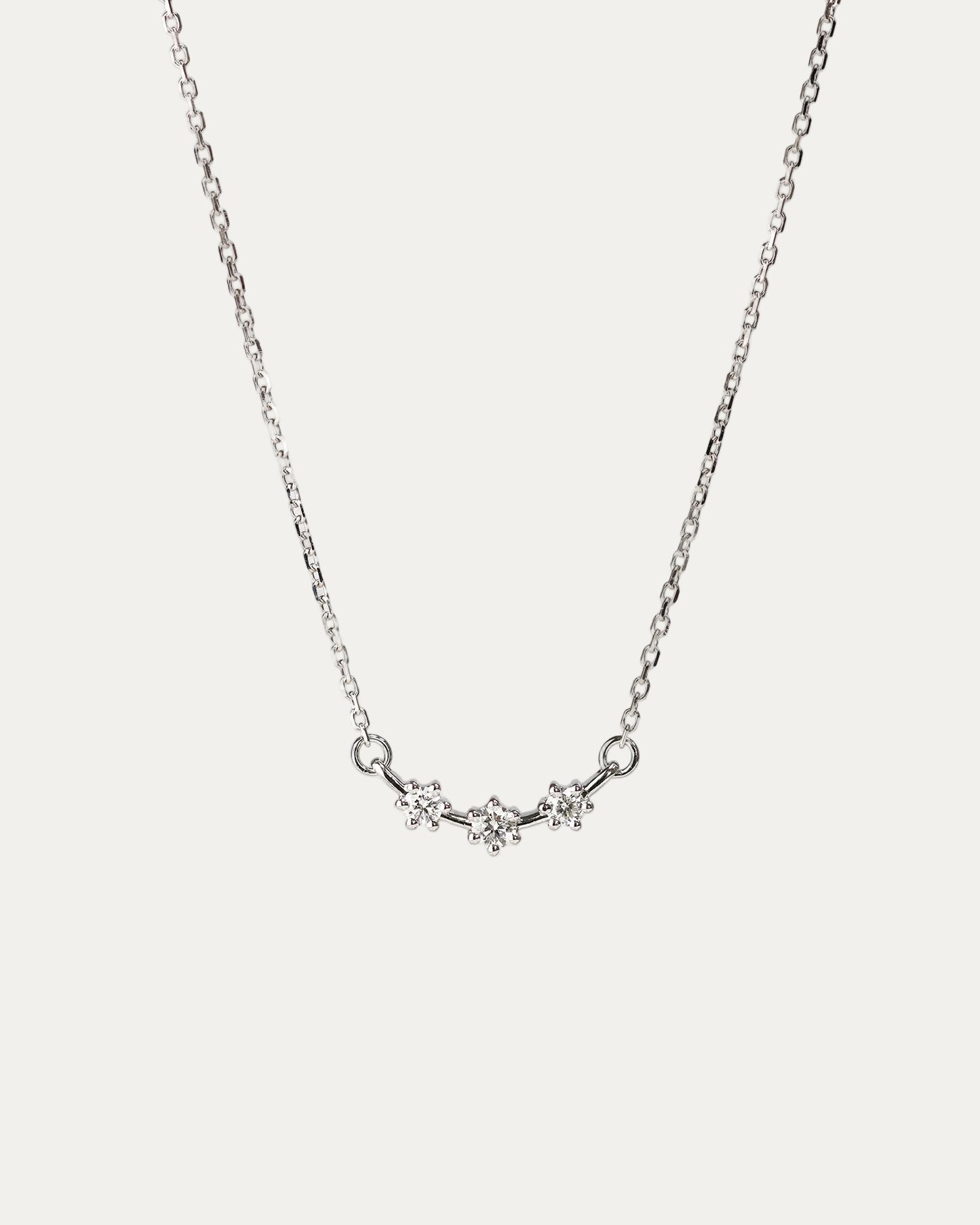 18k Gold Smile Diamond Necklace (White/Rose/Yellow Gold)