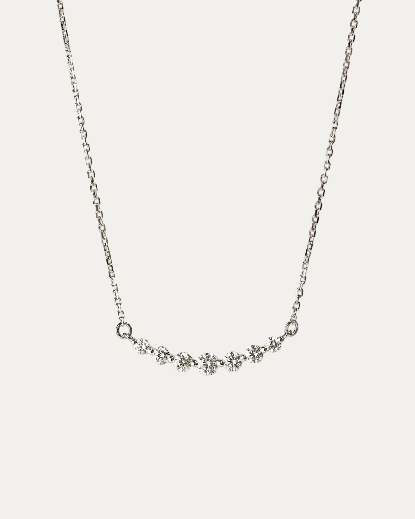 18k Gold Graduated Diamond Smile Necklace (White/Rose/Yellow Gold)