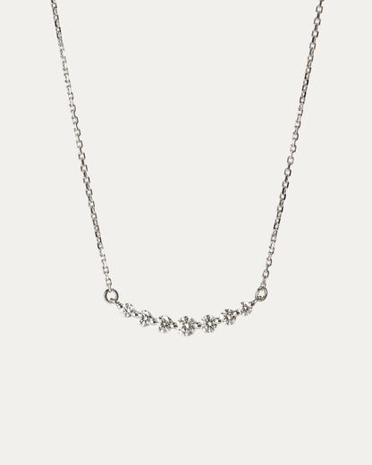 18k Gold Graduated Diamond Smile Necklace (White/Rose/Yellow Gold)