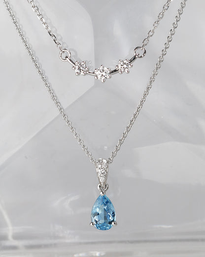 18k Gold Smile Diamond Necklace (White/Rose/Yellow Gold)
