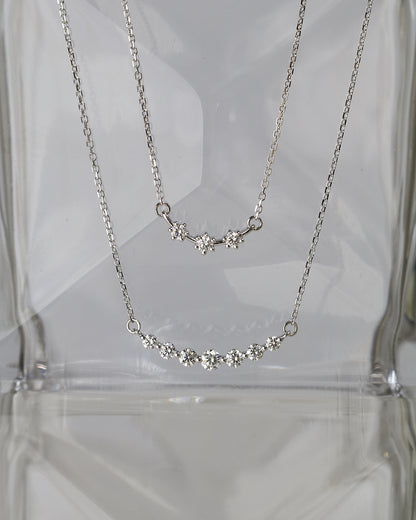 18k Gold Graduated Diamond Smile Necklace (White/Rose/Yellow Gold)