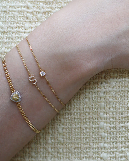 Alphabet Diamond Bracelet (White/Rose/Yellow Gold)