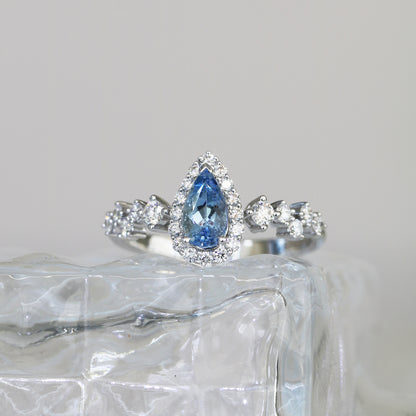 18k白金聖瑪利亞海藍寶鑽石戒指 18k White Gold Santa Maria Aquamarine Diamond Ring