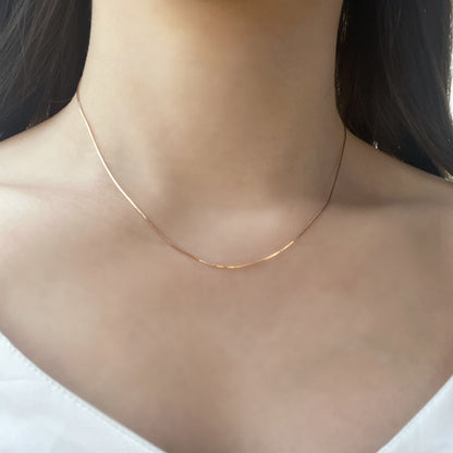 18k Rose Gold Chain Snake Bone Necklace 18k玫瑰金意大利蛇骨頸鍊